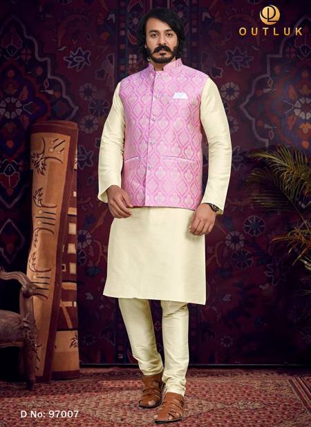 Pink Colour Outluk 97 New Latest Designer Ethnic Wear Kurta Pajama With Jacket Collection 97007